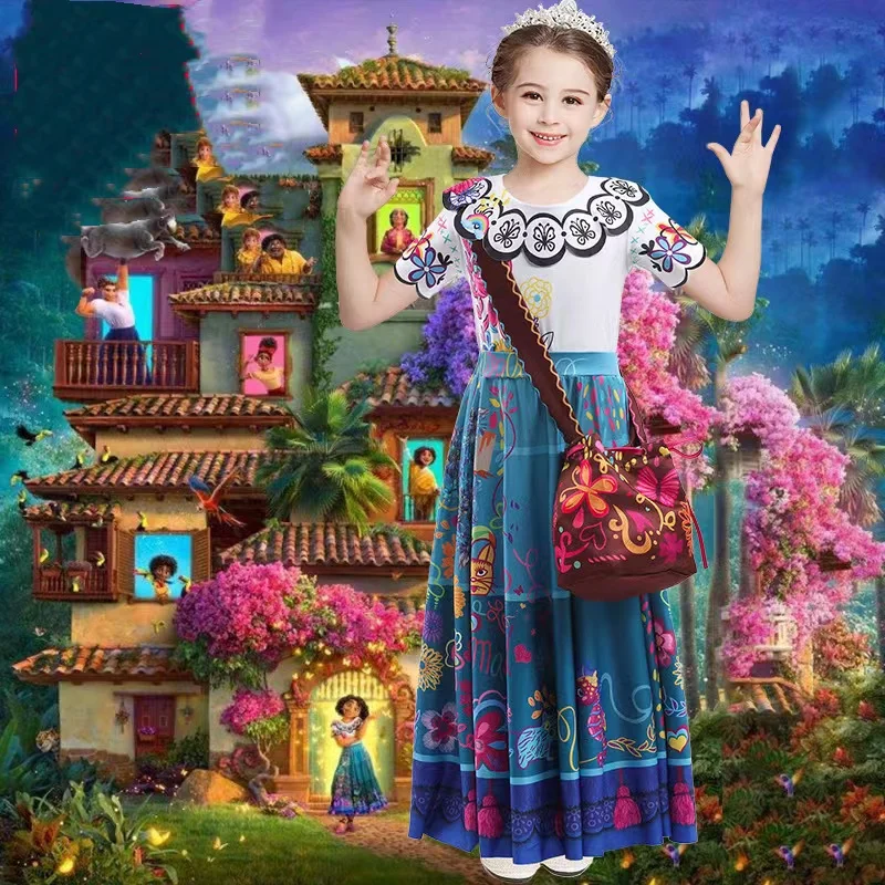 2022 Popular Mirabel Cosplay Costume Girls Fancy Carnival Easter Princess Dress Encanto Madrigal Dress