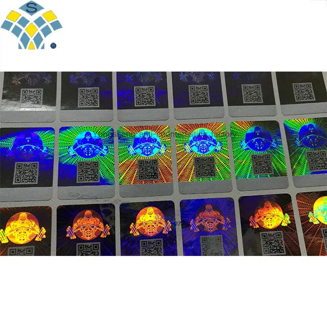 Holographic silver color custom 2d/3d hologram sticker