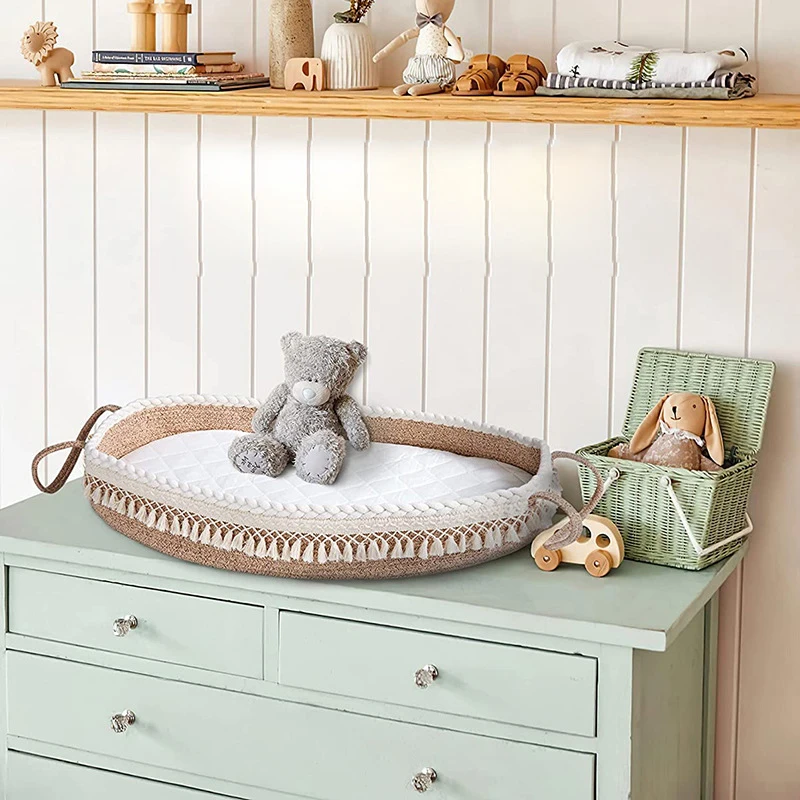 Extra Travel Diaper pad cpc baby changing basket Cotton Rope Moses Basket for babies moq