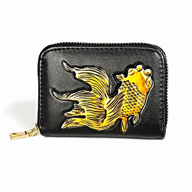 2025 Mini Coin Purse Bag Goldfish design zipper Coin Card  Wallet For Men and Women
