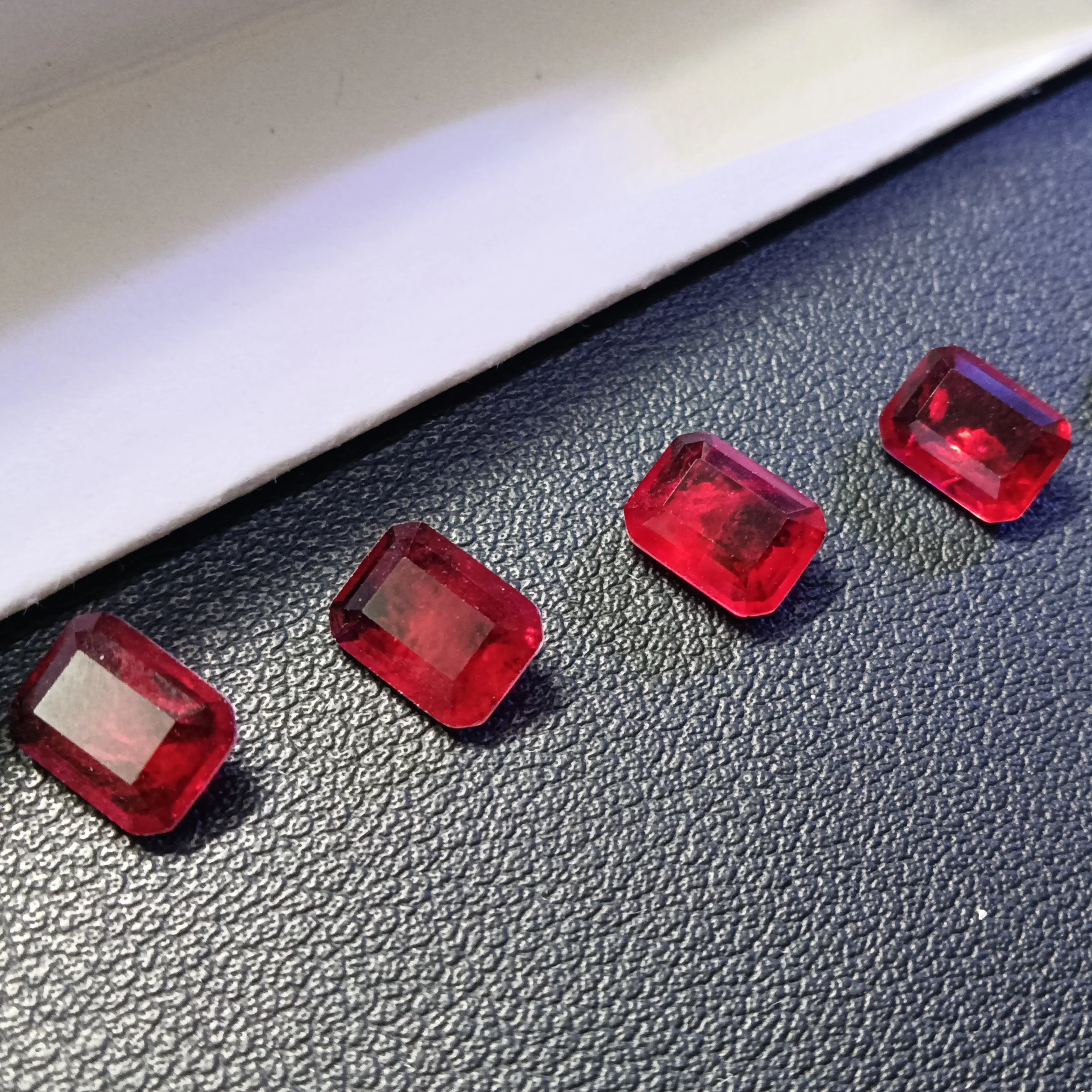 YZ Manufacture HQ Red Ruby/Fanta/Emerald Tourmaline Quartz Synthetic Fusion Stone