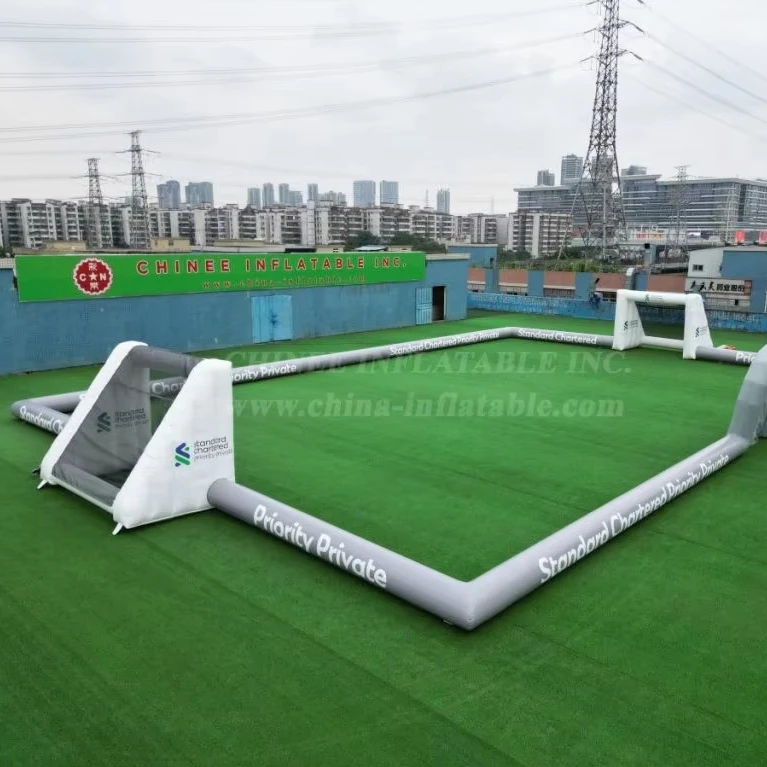 Customize Logo Inflatable Soccer Field Inflatable Football Match Fence Event Party Interact Inflatable Football Field
