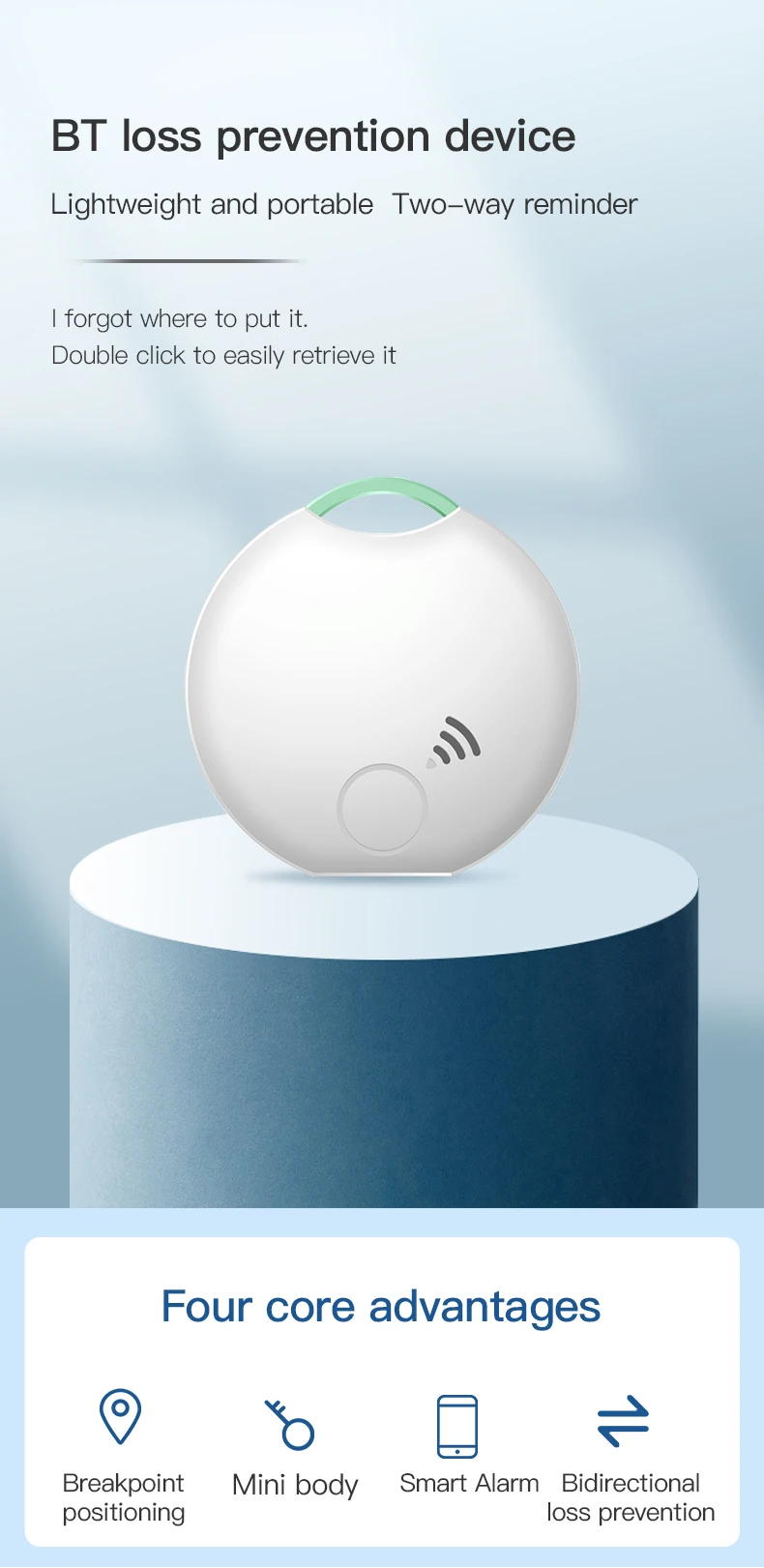 Pet Anti-lost device MFi Certified Smart Itag Air Tag Locator Finder with iOS for iPhone find my