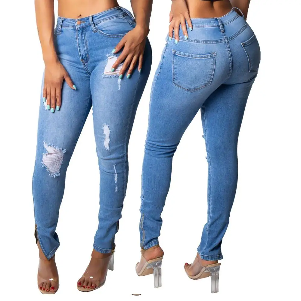 Bangladesh Stock lot Original Branded Labels Ladies Women Denim Cotton Skinny Straight Fastening Button Casual Sexy Jeans Pant