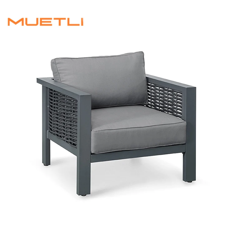 Outdoor Garden Patio Furniture Sofa 4 Piece Cushion Aluminum Sofa Set Furniture with Fire Pit