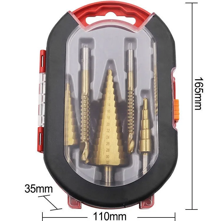 6-Pcs Titanium-Plated Cone Drill Bit countersink and Serrated Drill Bits Woodworking Tools for Hole Opener