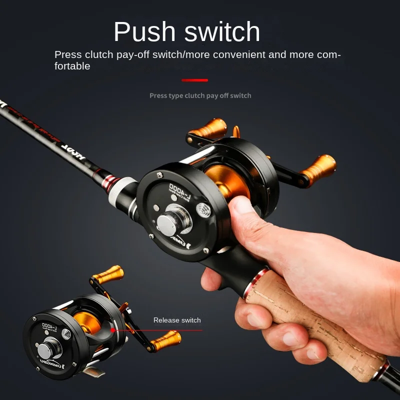 All-Metal Luya Special Long-Cast Drum Fishing Wheel Lei Qiang Wheel Drum Heavy Grass Area Black Bait Casting Spinning Wholesale