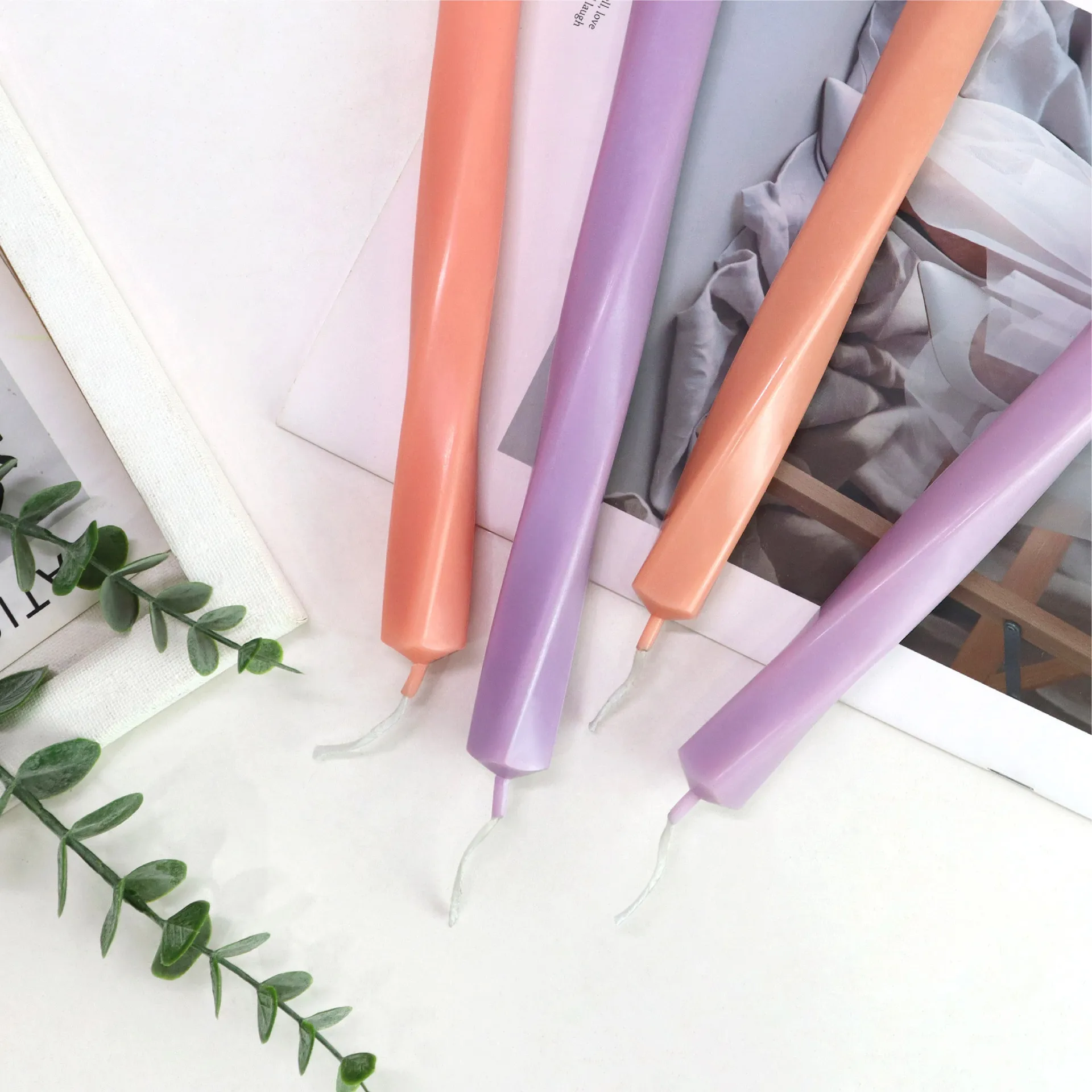 New Square Column Spiral Rod Wax Plastic Candle Molds Dual-Purpose with Silicone Ring can be used as Rack Candle Acrylic Mold