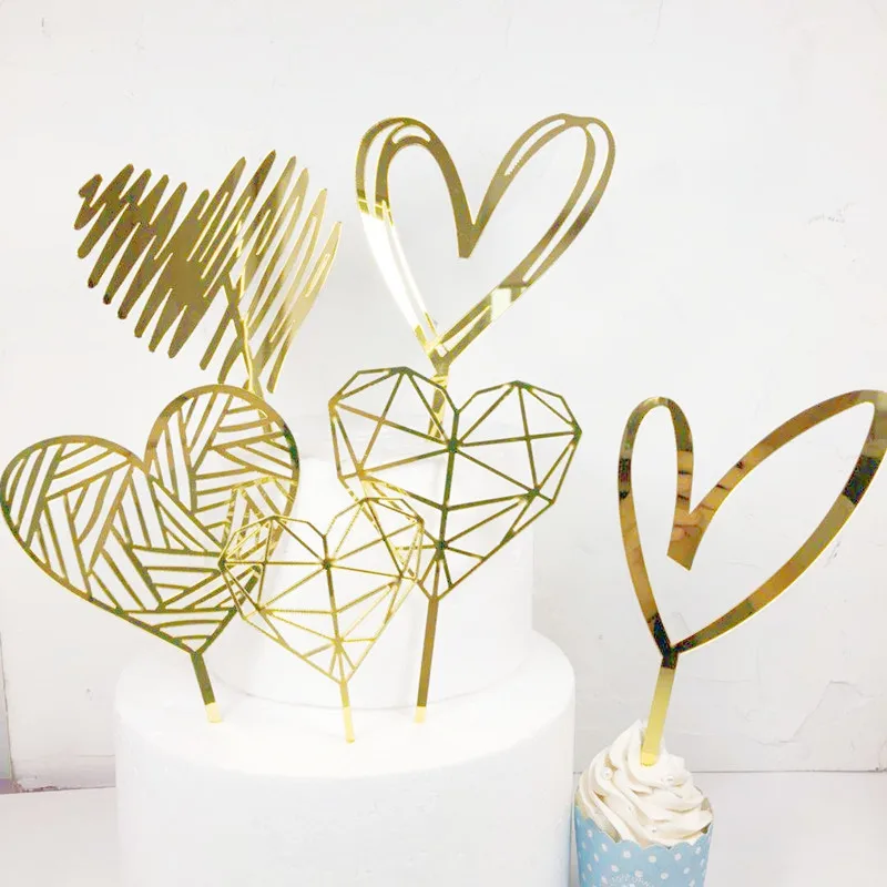 LOVE Cake Topper Acrylic Unique Creative Idea for First Party Cake Decoration