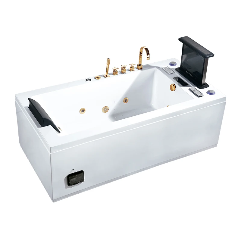 Portable Double Whirlpool Bathtubs Bubble  Hydro Massage Spa Bath with Pillow