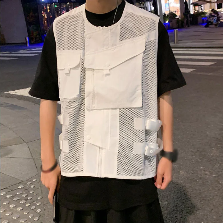 Custom Mesh Vest for Men Fashion Black Sleeveless Waistcoat