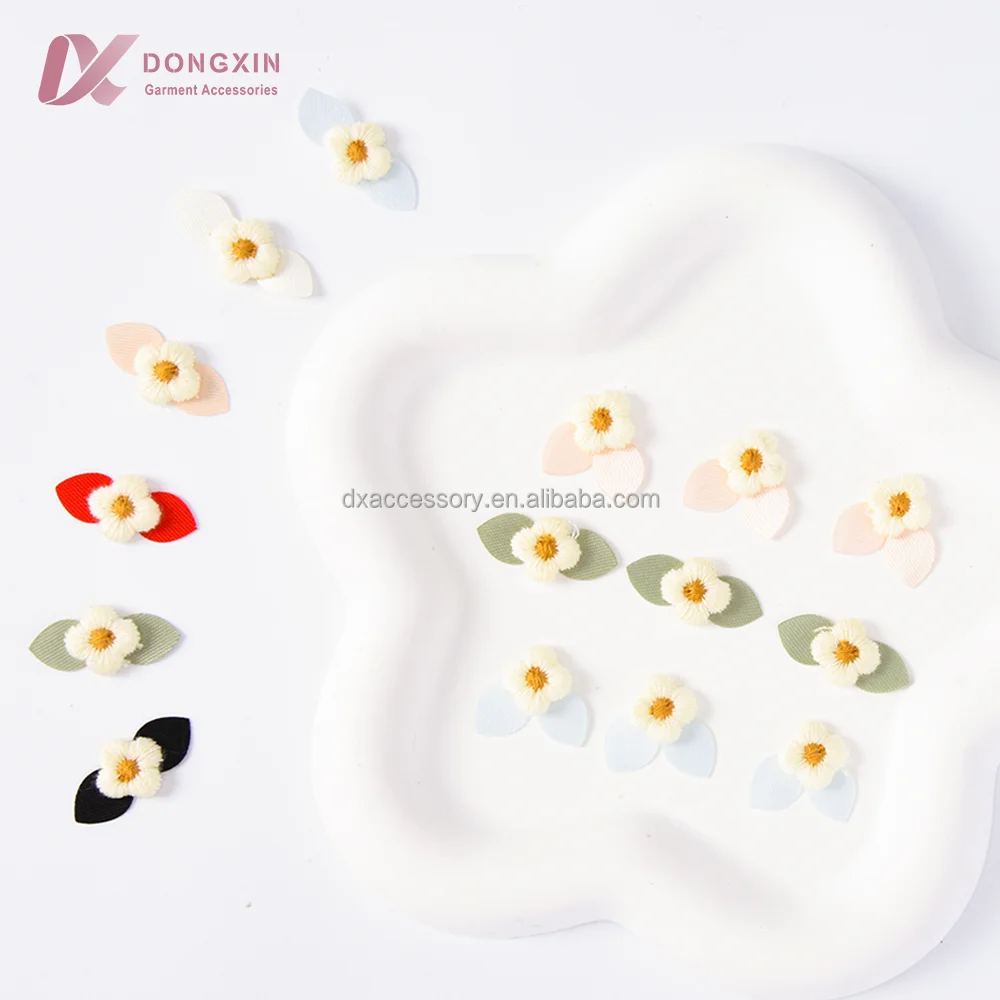 Adorable Mini Yarn Embroidery Flower Decoration for Delicate Women Underwear Hat Sock Hair DIY Garment Accessories