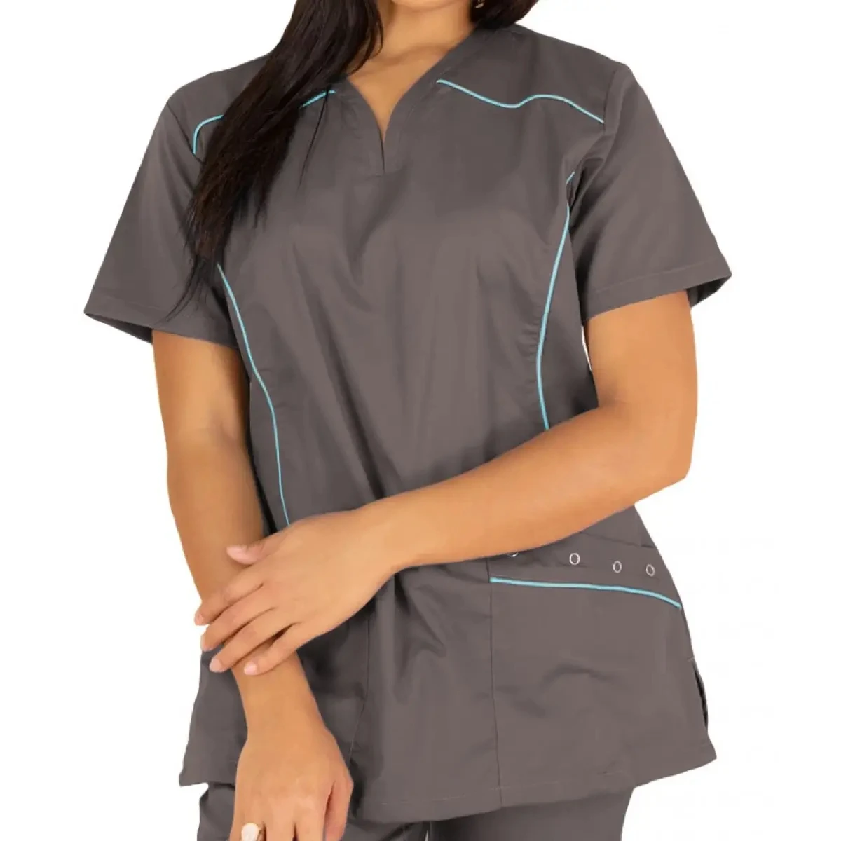 OEM Scrubs Uniforms Sets V-neck Short Sleeve Elastic Scrubs Suit Tops Nursing Jogger Sets Women Scrubs Nurse Hospital Uniform
