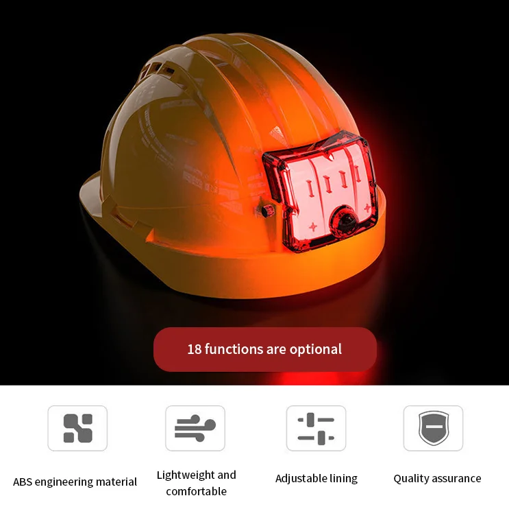 Custom Construction Hard Hats White with Climbing Light 4G Wifi Live Camera ABS GPS SOS-Safety Helmets Features