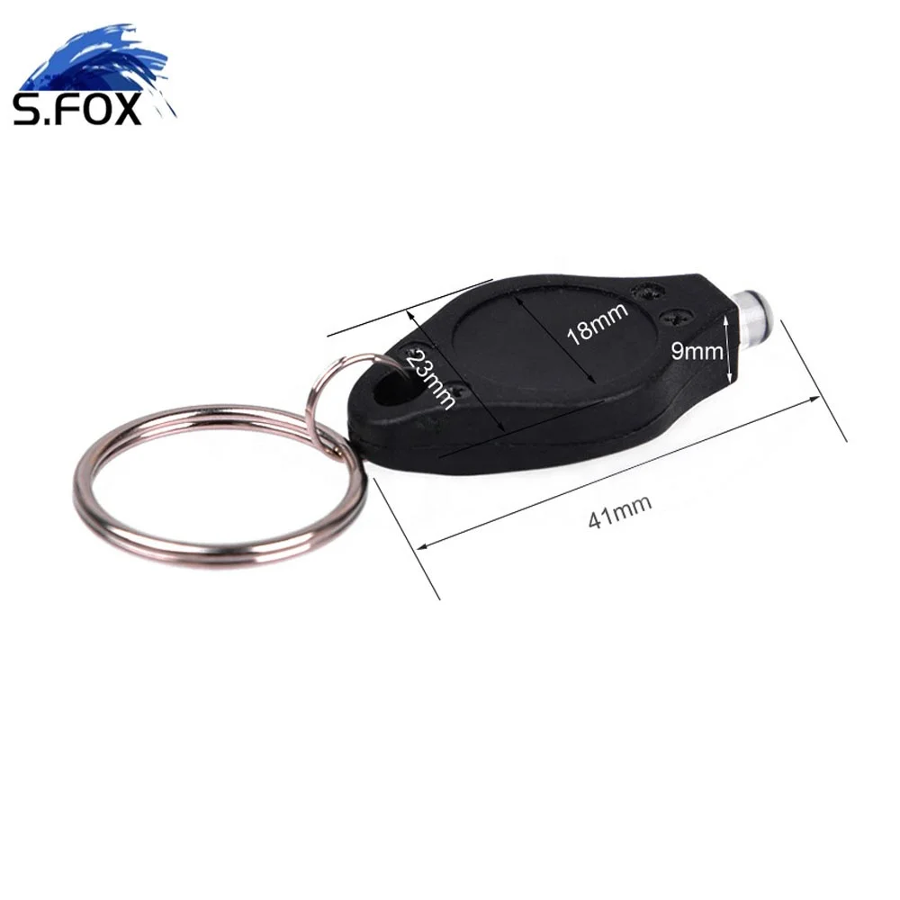 Factory Make CR2032 Press Switch Key Ring Super Mini LED Plastic Keychain