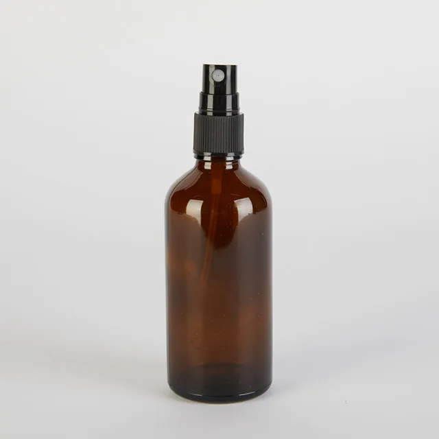 60ml brown Boston glass bottle with dropper cap and perfume spray tip