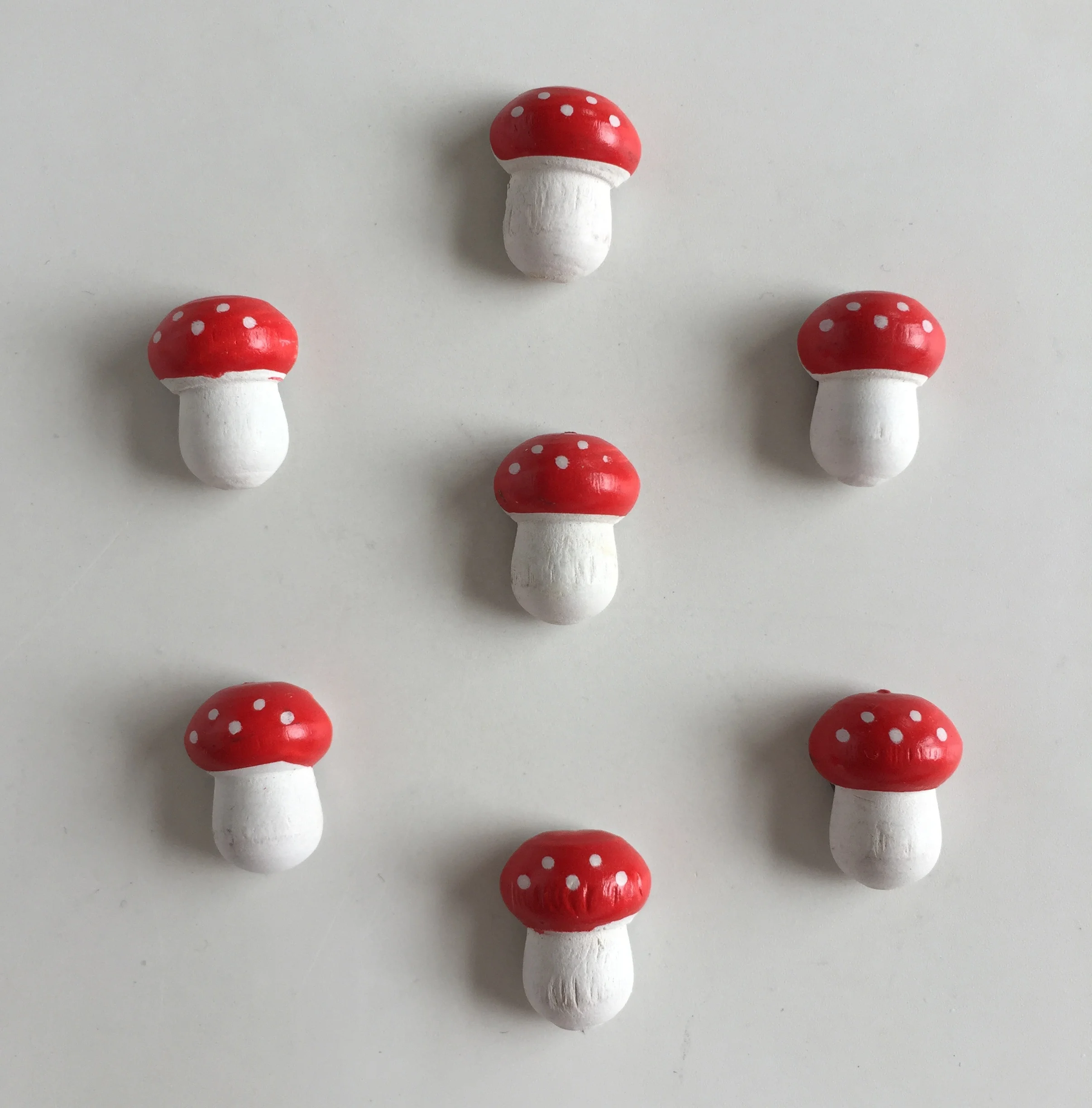 Wooden small mushroom fridge magnet mushroom stick for fridge decoration handmade paste gifts