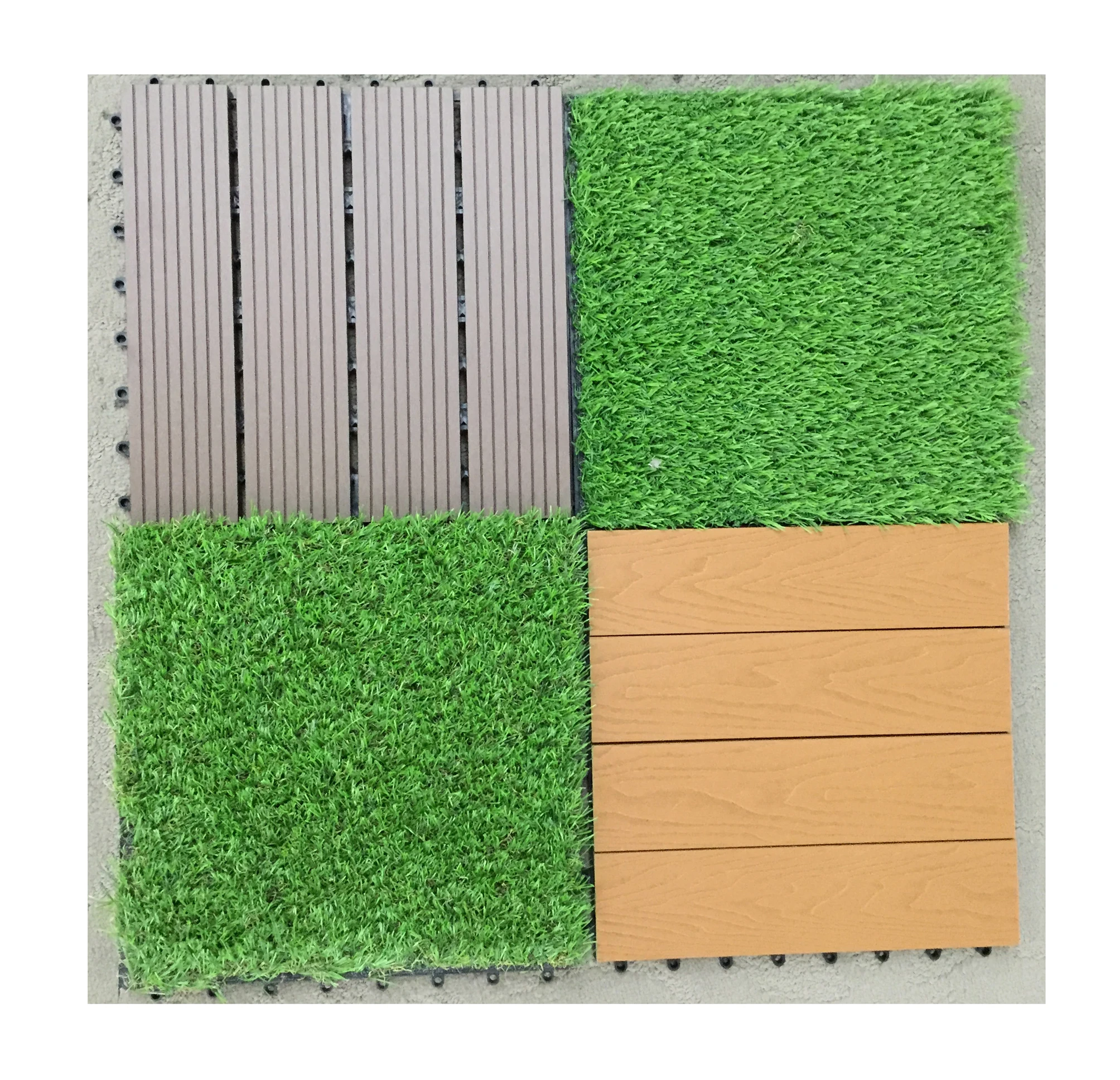 Landscape Grass Interlocking artificial grass turf tile  ECO friendly carpet outdoor garden DIY flooring300*300*22mm