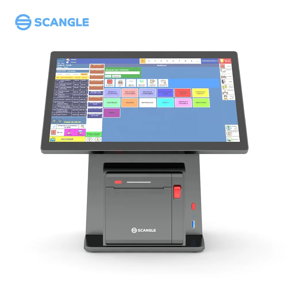 Scangle SGT-D2 сенсорная pos-система с 80 мм принтер работает для