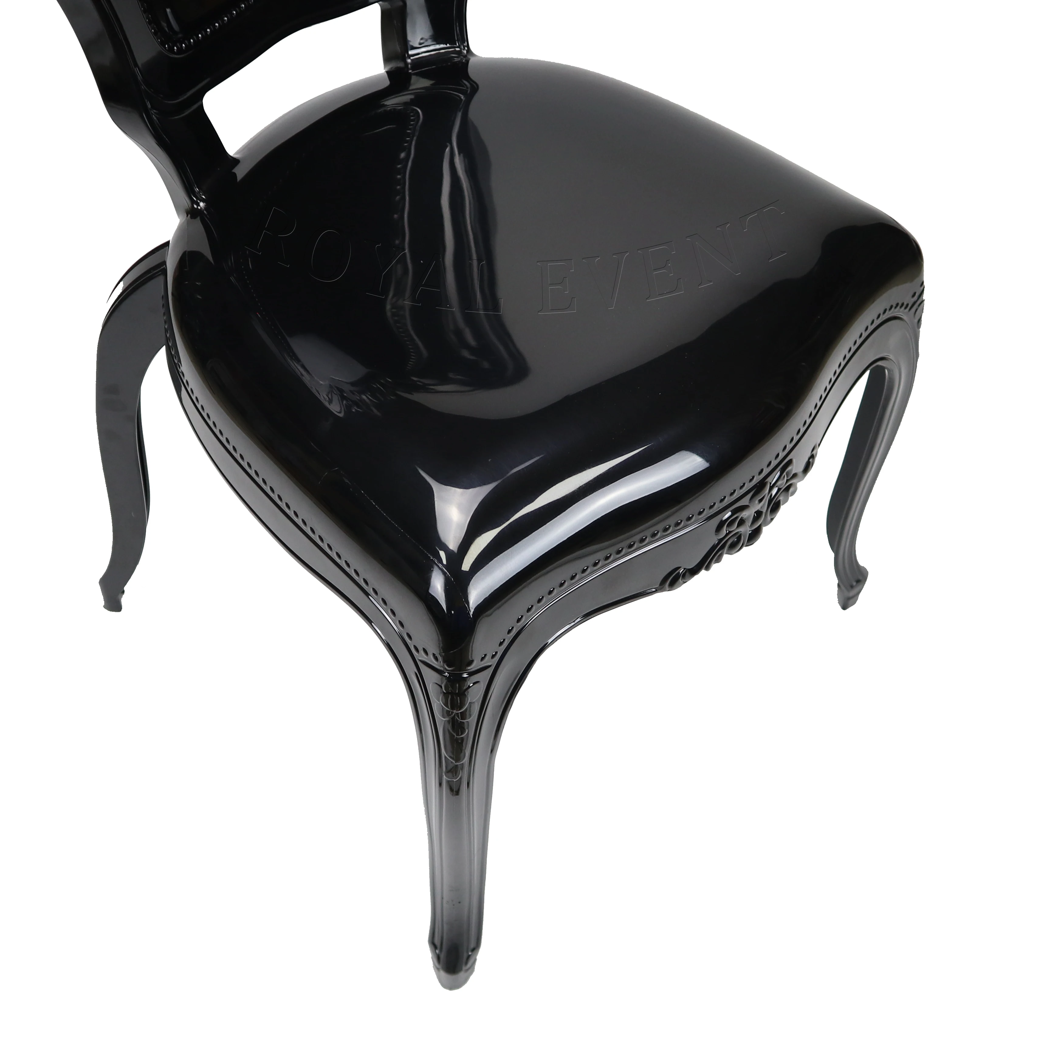 Wholesale Hotel Event Chair Wedding Dining Chairs Party Used Princess Chair Chaise Silla Wedding Decoration Resin Black