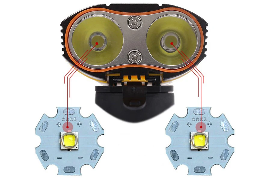 1000 люмен 2 светодиодные лучшие Фонари для горного велосипеда перезаряжаемая велосипедная фара для ночной езды