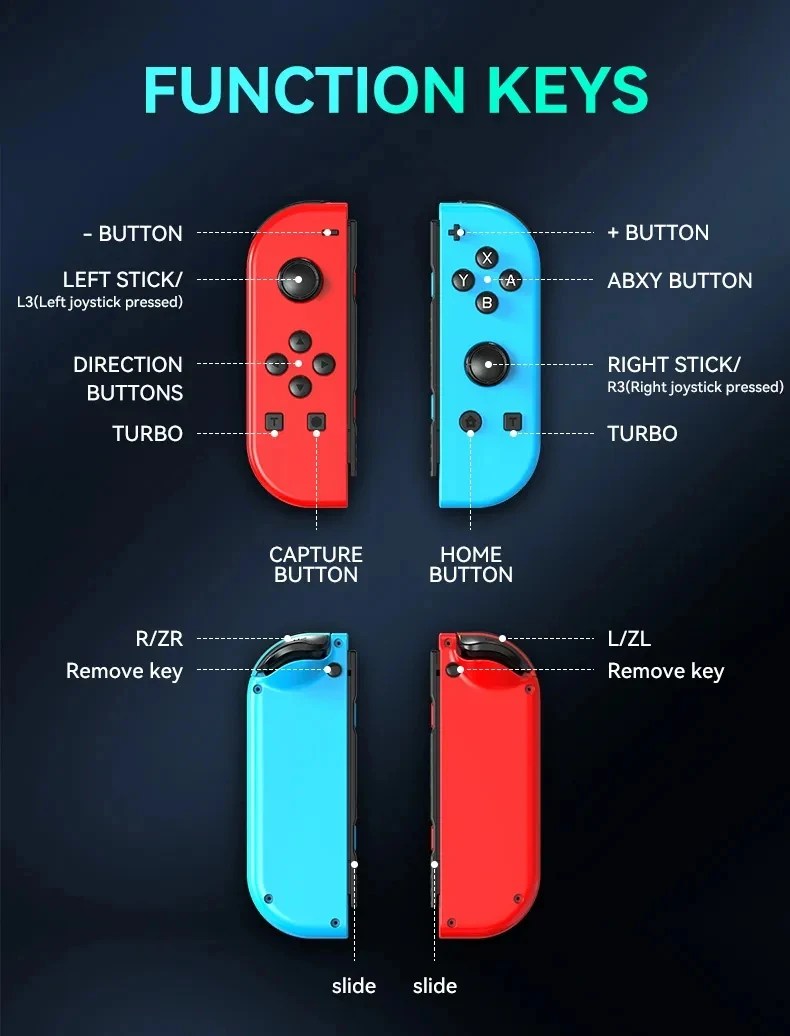 Joystick RGB Joypad Gamepad Wireless Game Controller compatible for switch 6 Axis Gyroscope Double Vibration Motor