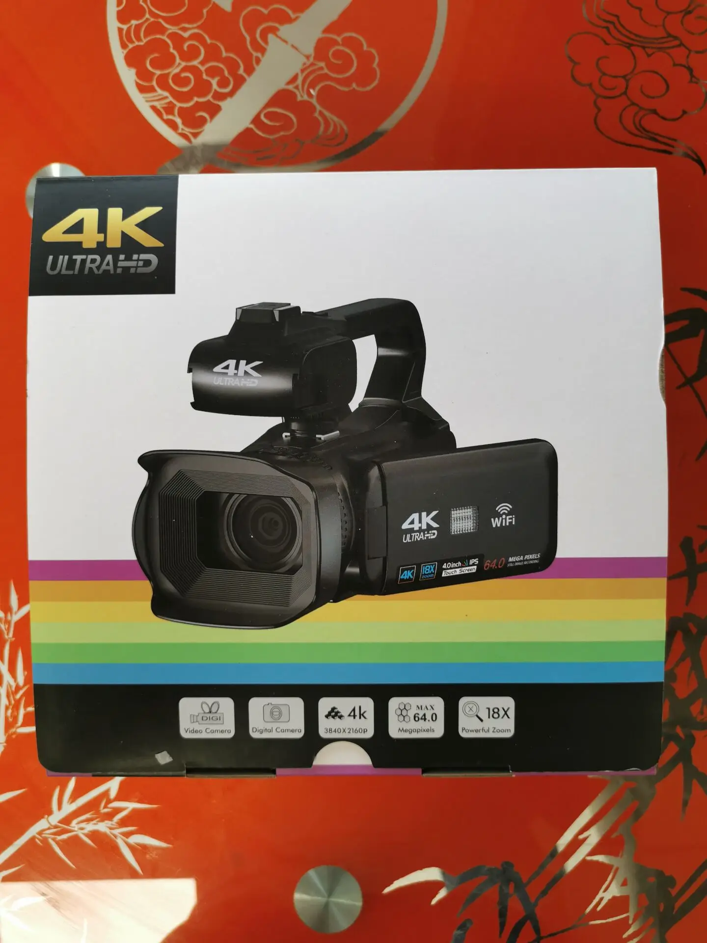 Видеокамера Wi-Fi 4K видеокамера для Youtube видеорегистратор (SD-карта 128 ГБ + микрофон светодиодная подсветка