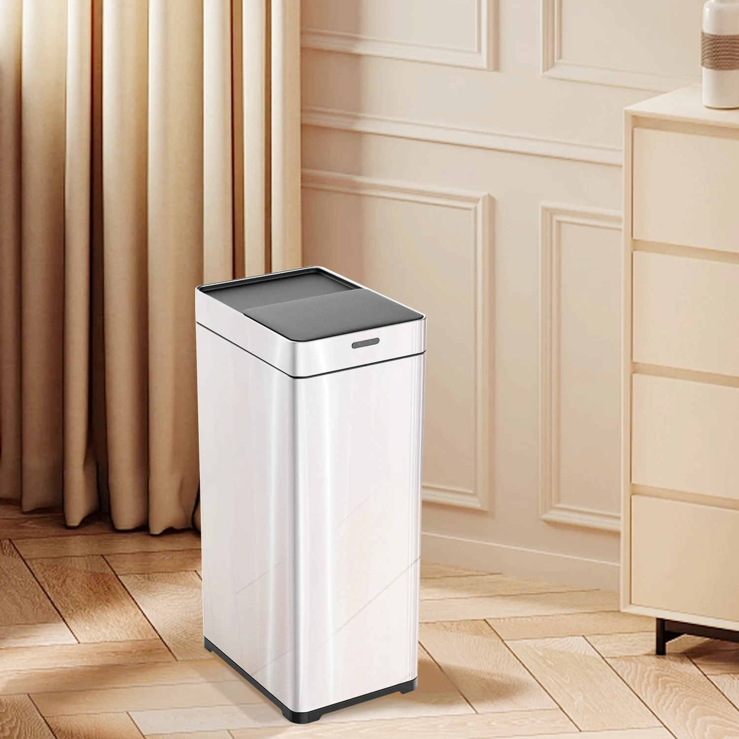 42L 11Gallon Plastic Lid Smart Dual Dustbin 42L Stainless Steel Sensor Bin with Smart  kitchen bins