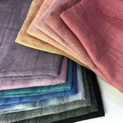 Enzymed Stone Washed French Strip Heavy 100% Linen Fabric For Clothing