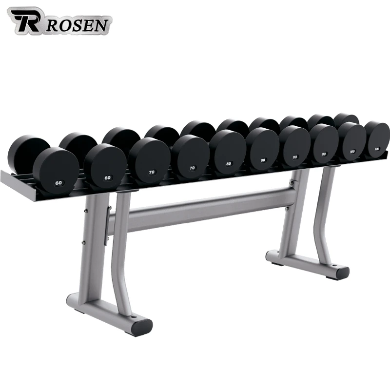Advanced Type Weight Lifting Gym Equipment Bodybuilding Galvanized Steel Tube Two-Tier Dumbbell Rack With Free Painting Color