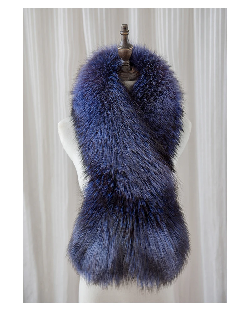 Wholesale Winter Custom Thick Warm Real Fox Fur Big Long Real Fox Tail Scarf Whole Big Fox Fur Collar Women Real Fur Scarf