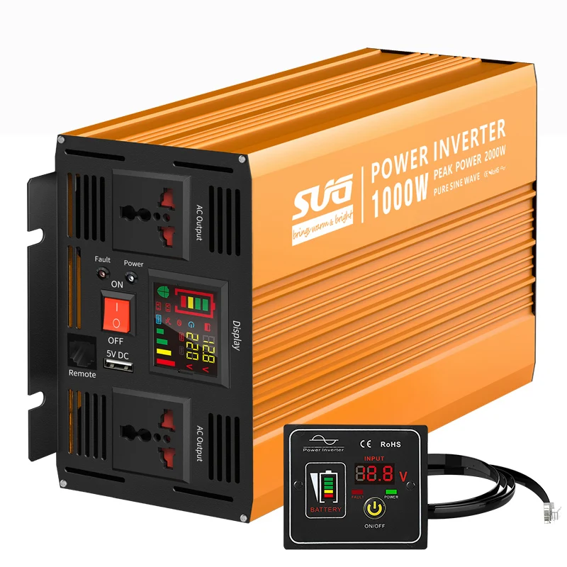 inverter 1000w solar inverter with AC charger uninterruptible power supply inverter