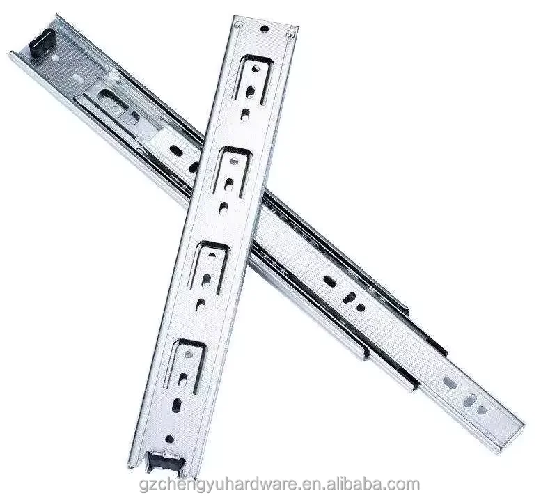 CY-303 Hot Selling Wholesale Steel Ball Bearing Guides Channel Drawer Slide 3 Fold Track Full Extension Ball Bearing Rail