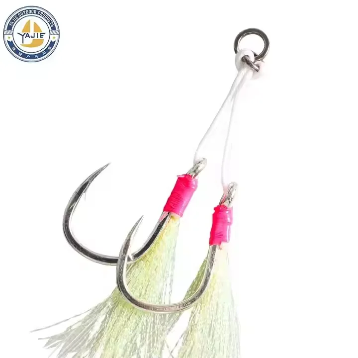 8062 Saltwater Fishhooks Jigging iron clapper board hook double hook sea bream Luminous