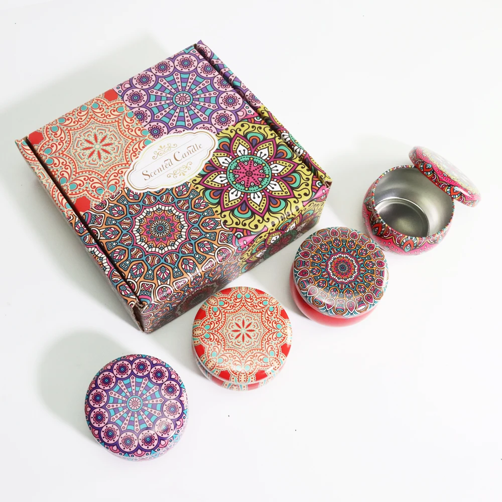 wholesale Christmas  Metal box 2oz empty tin box gift set for Candle