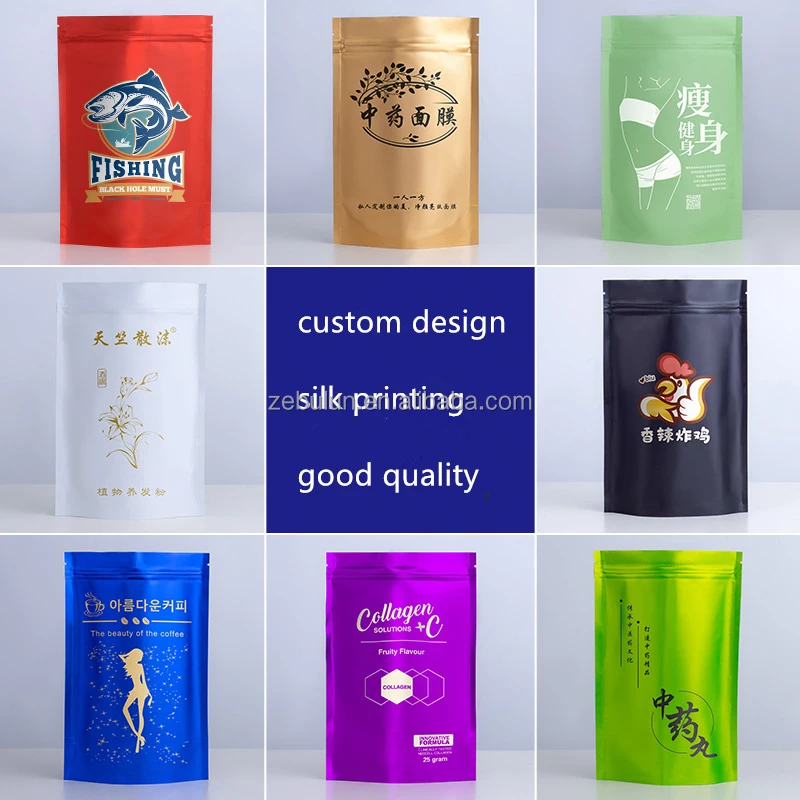 zip lock bags colorful printed foil aluminium bag