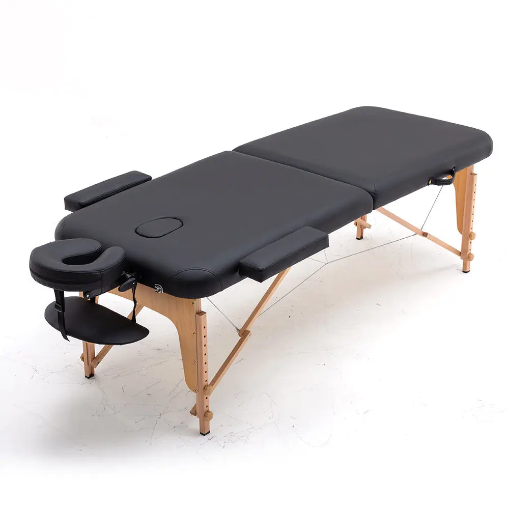 Most Popular Wood Base Camillas De Masajes Adjustable Synthetic Leather Massage Table Spa Adjustable Bed With Massage