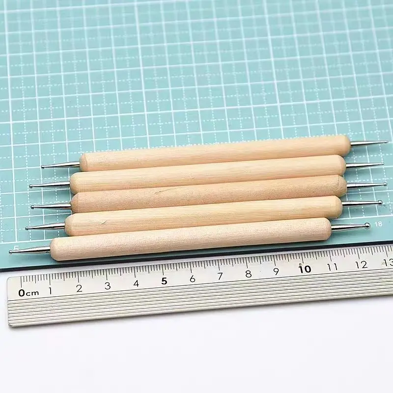 Factory direct sales high quality wooden handle tools wholesale dotting tools nail set