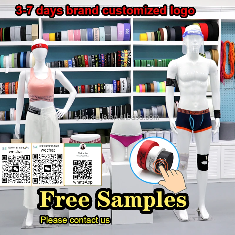 Factory Wholesale Computer Jacquard Elastic Band Poly Amide English Letter Color Elastic Webbing