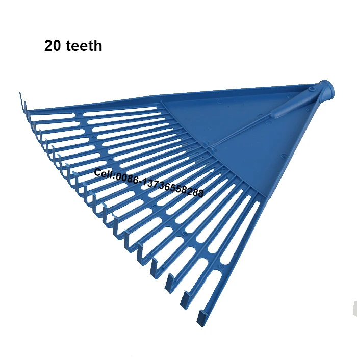 #8 factory wholesale 20 tooth dark green color plastic yard rake leaf collector