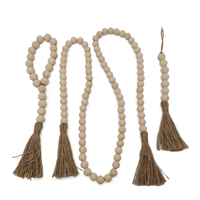 
DIY Creative Hand String Garden Log Color Wooden Beads String Garland Tasse 