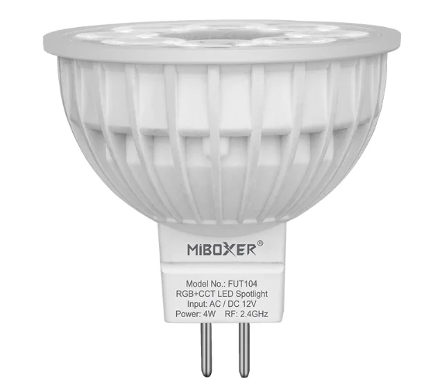 Miboxer 4 Вт MR16 RGB + CCT Светодиодный прожектор FUT104 AC/DC12V цветная светодиодная лампа