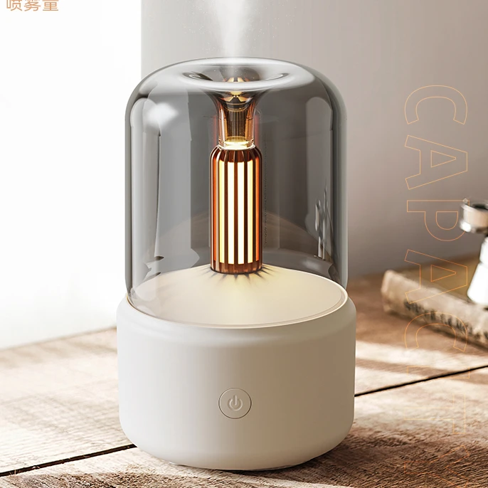 Hot candle LED night light decorative warm table lamp modern lamp aroma humidification USB portable car flame aroma diffuser