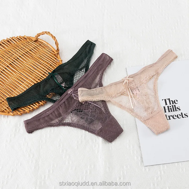 Hot Sale wholesale T Pants Transparent Lace Sexy Panties temptation underwear women low waist Traceless lace thong panty panties