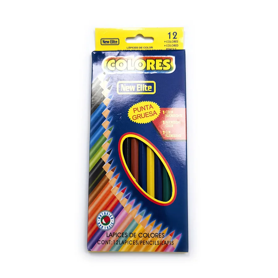 Customized 12 color of color pencil set for school, art class, familty children to draw