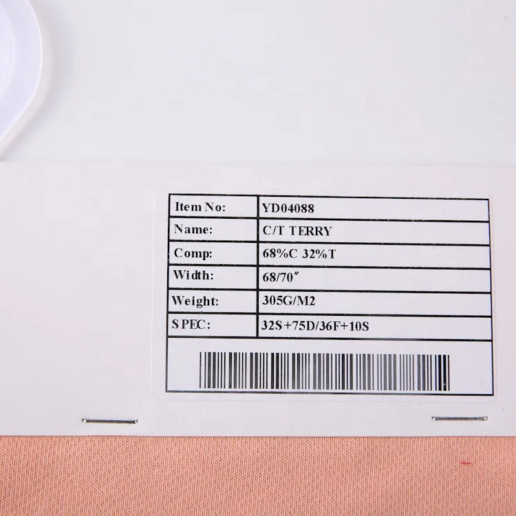 Cotton Polyester Knitted CVC plain Dye French Terry Fabric for hoodie