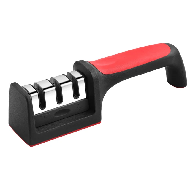 Knife sharpener household multi-functional three-stage whetstone quick ceramic tool knife sharpener