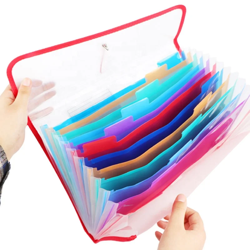 12 Pockets Envelope Bag  Business Briefcase Customized Folder Photo Album document Bag File PP Plastic Waterproof Available