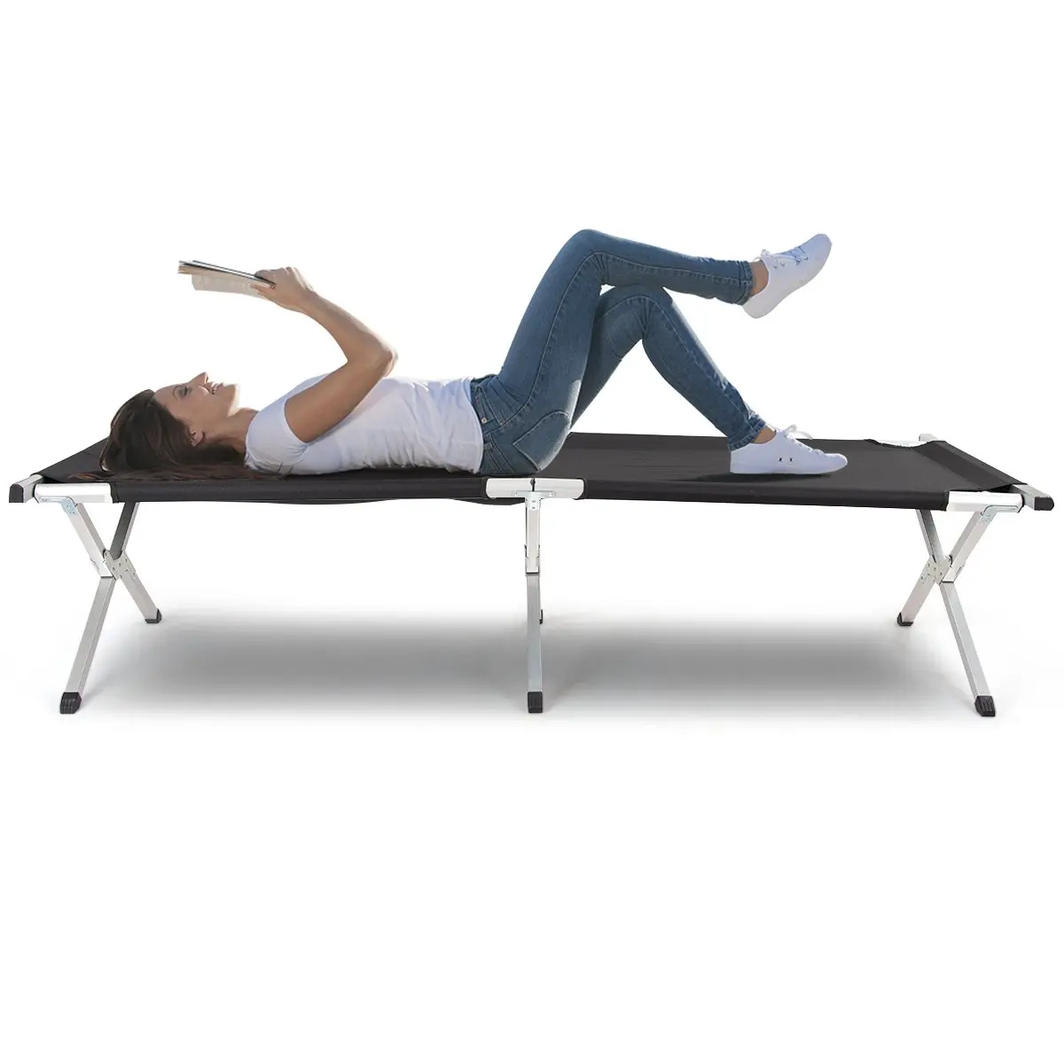 Camping Hunting Portable Folding Cot Used for Beach Barbecue Backpack Office Hiking Bed with Storage Bag