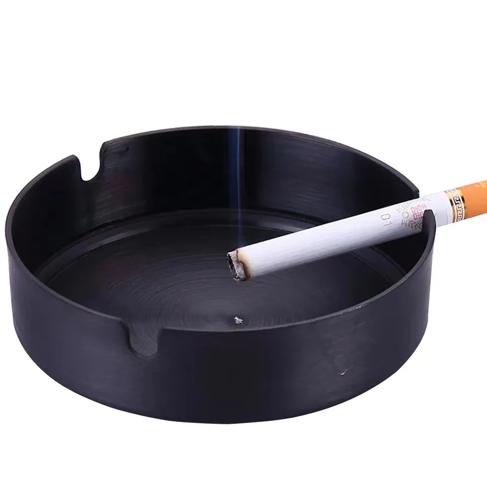 Hot Sale Stainless Steel Round Portable Windproof Custom Logo Heat Resistant Cigarette Ash Tray Cigar Metal Ashtray